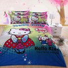 Queen Duvet Covers Bed in a Bag 5Pc Pink Blue White Hello Kitty Bed Linens Bed Sets