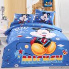 Twin Duvet Covers Comforter Sets 4Pc Adorable Blue Mickey Mouse Bed Linens Bed Sets