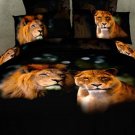 Queen Duvet Covers Bed in a Bag 5Pc Unique 2 Lions Dk Brown Bed Linens Bed Sets