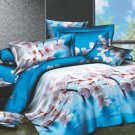 Queen Duvet Covers Bed in a Bag 5Pc Pretty Blue White Floral Bed Linens Bed Sets
