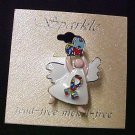 Autism Awareness Angel Heart Ribbon Puzzle Support Lapel Pin Lead Free New