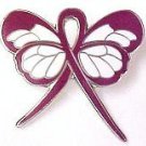 Hospice Care Awareness Burgundy Ribbon Butterfly Lapel Pin Exclusive New