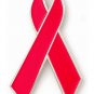 Heart Disease Awareness is February Red Ribbon Lapel Pin Silver Trim New