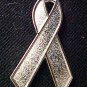 Brain Cancer Silver Awareness Ribbon Lapel Pin Tac New