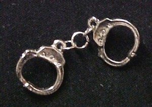 Silver Handcuffs Tie Pin Tac Police Law Officer Cop New