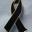 Black Cancer Awareness Ribbon Funeral Support Pin New
