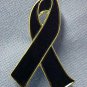Black Cancer Awareness Ribbon Funeral Support Pin New