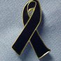 Black Cancer Awareness Ribbon Funeral Support Pin New
