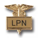 LPN Licensed Practical Nurse Gold Inlaid Emblem Lapel Pin Caduceus 3502G New