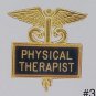 New Physical Therapist Black Inlaid Pin Caduceus 3512B