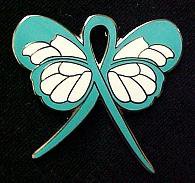 Batten Disease Childhood Cancer Awareness Teal Ribbon Butterfly Lapel Pin New