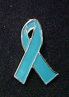 Teal Ribbon Gold Angel Myasthenia Gravis Support Pin