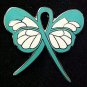 Gynecological Cancer Awareness Teal Ribbon Butterfly Ribbon Lapel Pin New