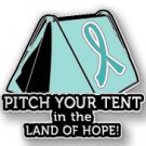 Anxiety Disorder Awareness Teal Ribbon Tent Land of Hope Camping Sport Pin New