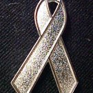 Elder Abuse Awareness Silver Ribbon Lapel Pin Tac New