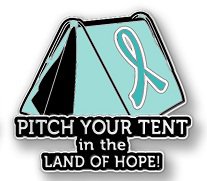 Sexal Assault Awareness Teal Ribbon Tent Land of Hope Camping Camper Sport Pin