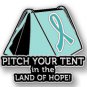 Batten Disease Awareness Teal Ribbon Tent Land of Hope Camping Camper Sport Pin