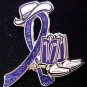 Lupus Awareness Purple Glitter Ribbon Cowgirl Cowboy Western Boots Hat Pin New