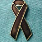 Brown Awareness No Smoking Anti Tobacco Ribbon Pin New