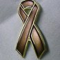 Brown Awareness No Smoking Anti Tobacco Ribbon Pin New