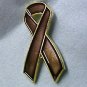 Brown Awareness No Smoking Anti Tobacco Ribbon Pin New