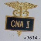 New CNA II Nurse Gold Inlaid Lapel Pin Caduceus 3514B