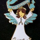 Ovarian Cancer Teal Ribbon Angel Survivor Brwn Pin New