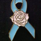 Blue Ribbon Pink Rose SIDS Infant Loss Lapel Pin New