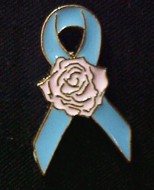 Blue Ribbon Pink Rose SIDS Infant Loss Lapel Pin New