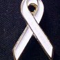 New White Ribbon Bone Cancer Adoption Anti-War Pin Tac
