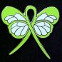 Lyme Disease Awareness Lime Ribbon Butterfly Lapel Pin