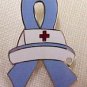 Pulmonary Hypertension Awareness Nurse Cap Periwinkle Blue Ribbon Lapel Pin New