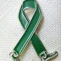 Kidney Donor Lapel Pin Awareness Month is April Green Ribbon Walking Legs New
