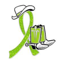 Lymphoma Lime Green Glitter Ribbon Cowgirl Cowboy Western Boots Hat Pin New