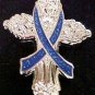 Reye's Syndrome Awareness Blue Ribbon Religious Cross Inspirational Pin New