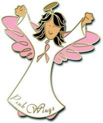 Breast Cancer Awareness Pink Ribbon Angel Brown Pin New