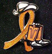 Kidney Cancer Awareness Orange Ribbon Cowgirl Cowboy Western Boots Hat Pin New