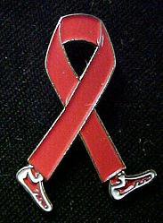Wolff-Parkinson-White Awareness February Red Ribbon Walking Legs Lapel Pin New
