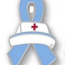 Prostate Cancer Awareness Month September Nurse Cap Light Blue Ribbon Lapel Pin