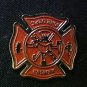Fire Department Red Gold Maltese Cross Lapel Pin New