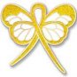 Childhood Cancer Awareness Gold Bling Ribbon Butterfly Lapel Pin Exclusive New