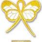 Childhood Cancer Awareness Gold Bling Ribbon Butterfly Lapel Pin Exclusive New