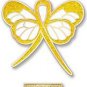 Breast Feeding Awareness Gold Glitter Bling Ribbon Butterfly Lapel Pin Exclusive