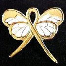 Breast Feeding Awareness Month August Gold Ribbon Butterfly Lapel Pin Exclusive