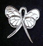 Brain Disabilities Awareness Silver Ribbon Butterfly Lapel Pin Exclusive New
