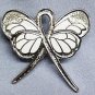 Dyslexia Awareness Silver Support Ribbon Butterfly Lapel Pin Exclusive New
