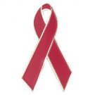 AV Malformation Awareness Burgundy Ribbon Lapel Pin