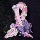 Breast Cancer Ribbon Butterfly Flower Lapel Pin New
