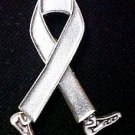 Dyslexia Awareness Month is October Silver Gray Walking Legs Ribbon Pin New