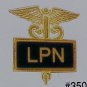 LPN Nurse Gold Inlaid Emblem Pin Caduceus 3502B New